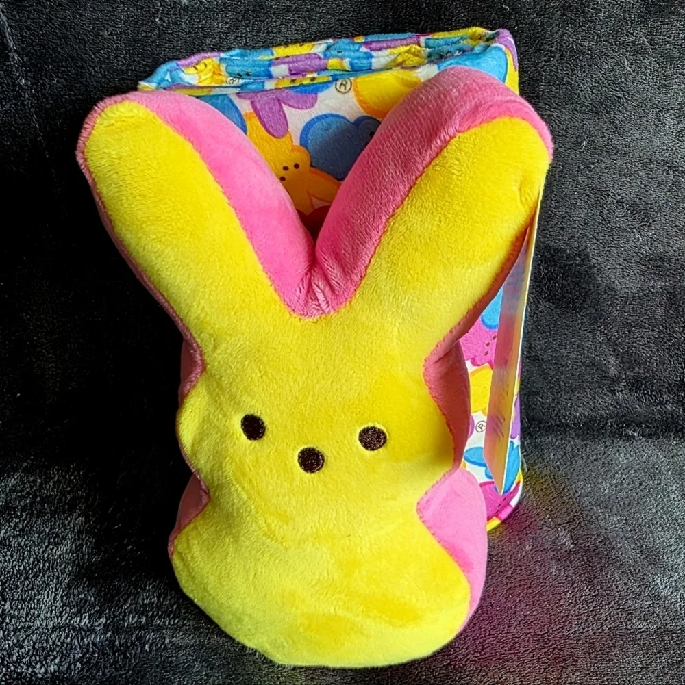 New 8.5' Yellow Pink Easter Peeps Plush & Multicolor Blanket for Adult/ Child